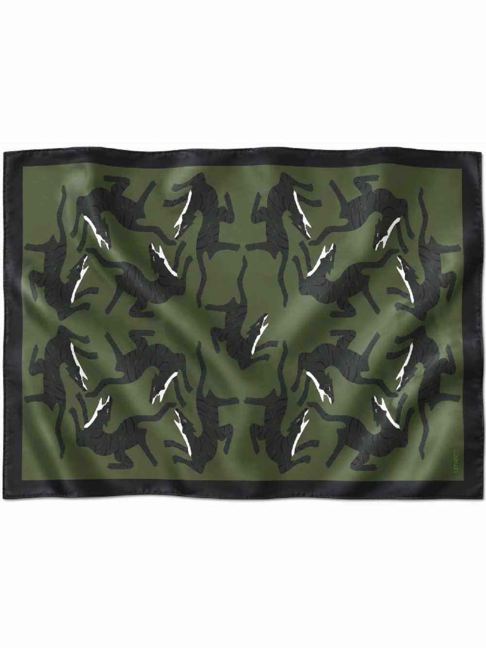 LE PAREO - 54"x72" - SILK PAREO - TIGERS PRINT - GREENS&BLACK - NEW NO TAG
